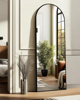 TRAHOME arched mirror front view showing full-length reflection and elegant frame