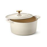 Tramontina Bestow front view showing elegant enamel finish and lid, durable and attractive