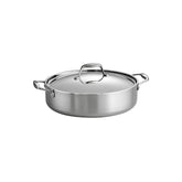 Tramontina braiser front view showing polished stainless and capacity for consistent cooking