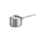 Tramontina front view of saucepan showing shape and polished finish for elegant serving
