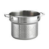 Tramontina front view of the stainless steel insert showing fit and finish for quick draining