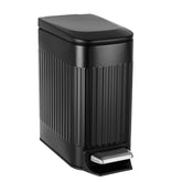 TrashAid front view showing black embossed finish and compact design benefit