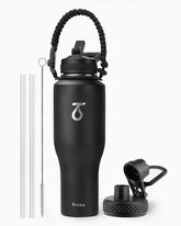Trebo 40 oz front view showing label and slim shape for easy handling