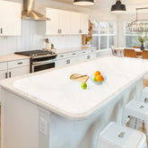 Treerit front view of full translucent mat protecting countertop, shows coverage and modern look