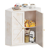 Trironsun front view of corner bread box showing tidy storage benefit
