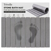 Trivelle front view of extra large stone bath mat, fast dry benefit