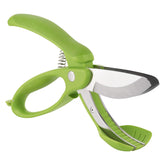 Trudeau Toss and Chop front view showing ergonomic handles and blades for effortless prep