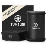 TUMBLER front view in black showing compact design and durable body