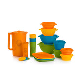 Tupperware front packaging showing all 30-piece set neatly arranged and visible