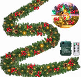 TURNMEON front view of full 18ft garland showing length and coverage benefit