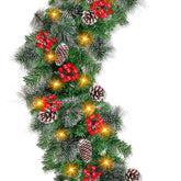 TURNMEON front view of pre-lit garland showing warm glow benefit