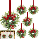 TURNMEON front view wreath on cabinet adds festive cabinet charm