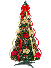 TURNMEON front view predecorated tree shows full festive look and quick setup