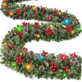 TURNMEON garland front view showing full 9ft length and festive look