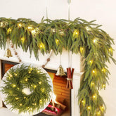 TURNMEON front view garland showing full 6ft length and dense greenery for instant decor