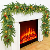 TURNMEON full-length garland on mantel showing festive impact and warm glow