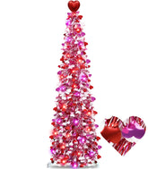 TURNMEON front view of 5 ft Valentines tree showing full decorated look and instant ambiance