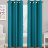 Turquoize teal front view of two panels showing full coverage and color benefit