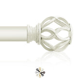 TVWOO front view of rod and finials showing farmhouse style and sturdy support