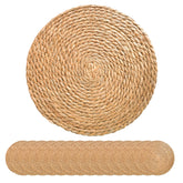 TwinnekYR front view of 15-piece 13-inch placemat set shows rustic table protection