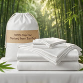 TWK front view of white king sheet set showing components and clean presentation benefit