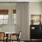 TWODRAPES front panel showing burlywood birch color and tailored look