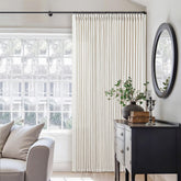 TWODRAPES curtain front view showing solid linen texture and elegant pleats for refined decor