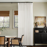 TWODRAPES front panel hanging shows linen texture and light diffusion