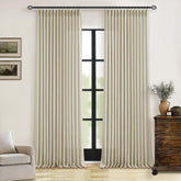TWODRAPES front panel view showing full 102 inch length and elegant hang for warm rooms