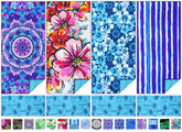 TwoYek front view of 4-pack towels showing colors and branding for quick selection