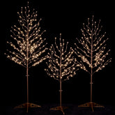 TYBEEU front view of three LED trees showing warm glow and shape benefit