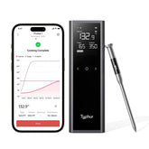 Typhur front station display showing temps for easy monitoring