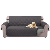 U-NICE HOME front view of dark grey reversible sofa cover showing full fit and protection