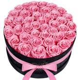 UFOREVER ROSES front suede box shows elegant gift presentation and instant display-ready benefit