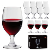 Ufrount clear goblets front view showing elegant set and benefit of cohesive tableware