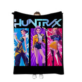 Ugecl blanket front view showing K Pop D.e.mon Hunters print and soft finish, cozy appeal
