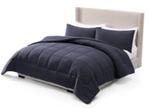 UGG comforter front view showing navy color and full coverage benefit