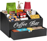 ugiftt front view coffee bar organizer showing neat pod storage and quick access