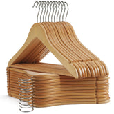 Uinicor wooden hangers front pack showing 30-pack and tidy storage benefit