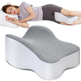UJPFEO front view of knee pillow showing ergonomic shape and immediate support