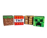 Ukonic front view of four Minecraft bins showing designs and organized storage benefit