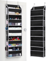 ULG front view of organizer showing shelves and pockets for tidy storage