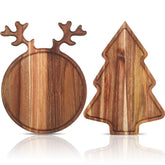 Umigy tree board front view showing festive silhouette and serving appeal