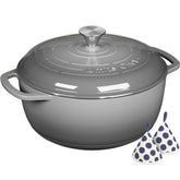 Umite Chef front view of grey Dutch oven showing elegant design and capacity