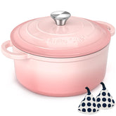 Umite Chef front view pink Dutch oven showcasing design and versatility