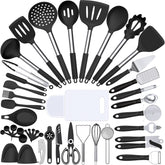 Umite Chef front view of full 43-piece set showing organized tools and holder, tidier kitchen