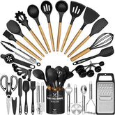 Umite Chef front packaging and holder showing complete 34-piece set, organized and ready