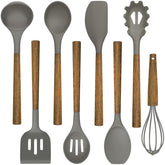 Umite Chef front view of the grey 8-piece set, shows complete contents and benefit organization