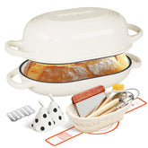 Umite Chef front view of cream white Dutch oven showing elegant finish and durability