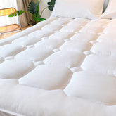 UNILIBRA queen mattress pad front view showing quilted cover and plush comfort